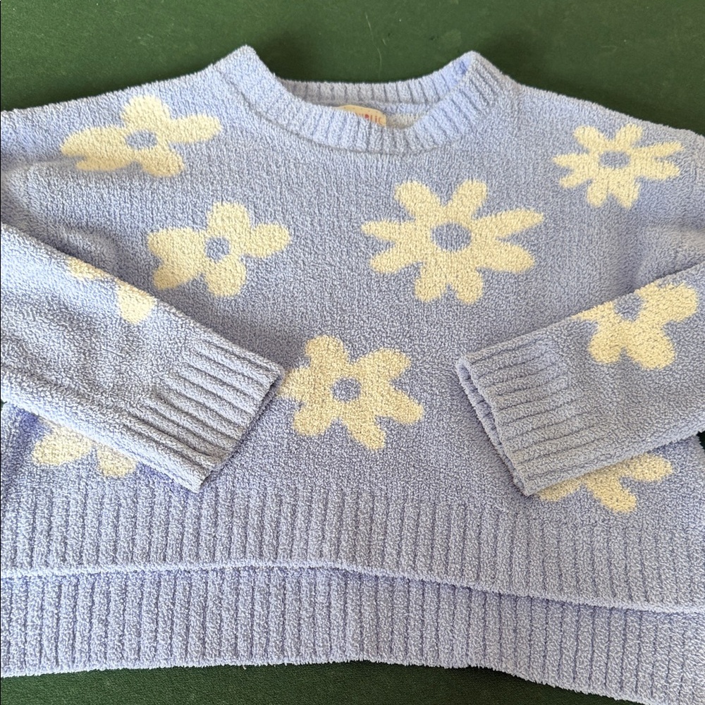Pink Republic Blue‎ and Cream Floral Sweater. CAJA. # 3